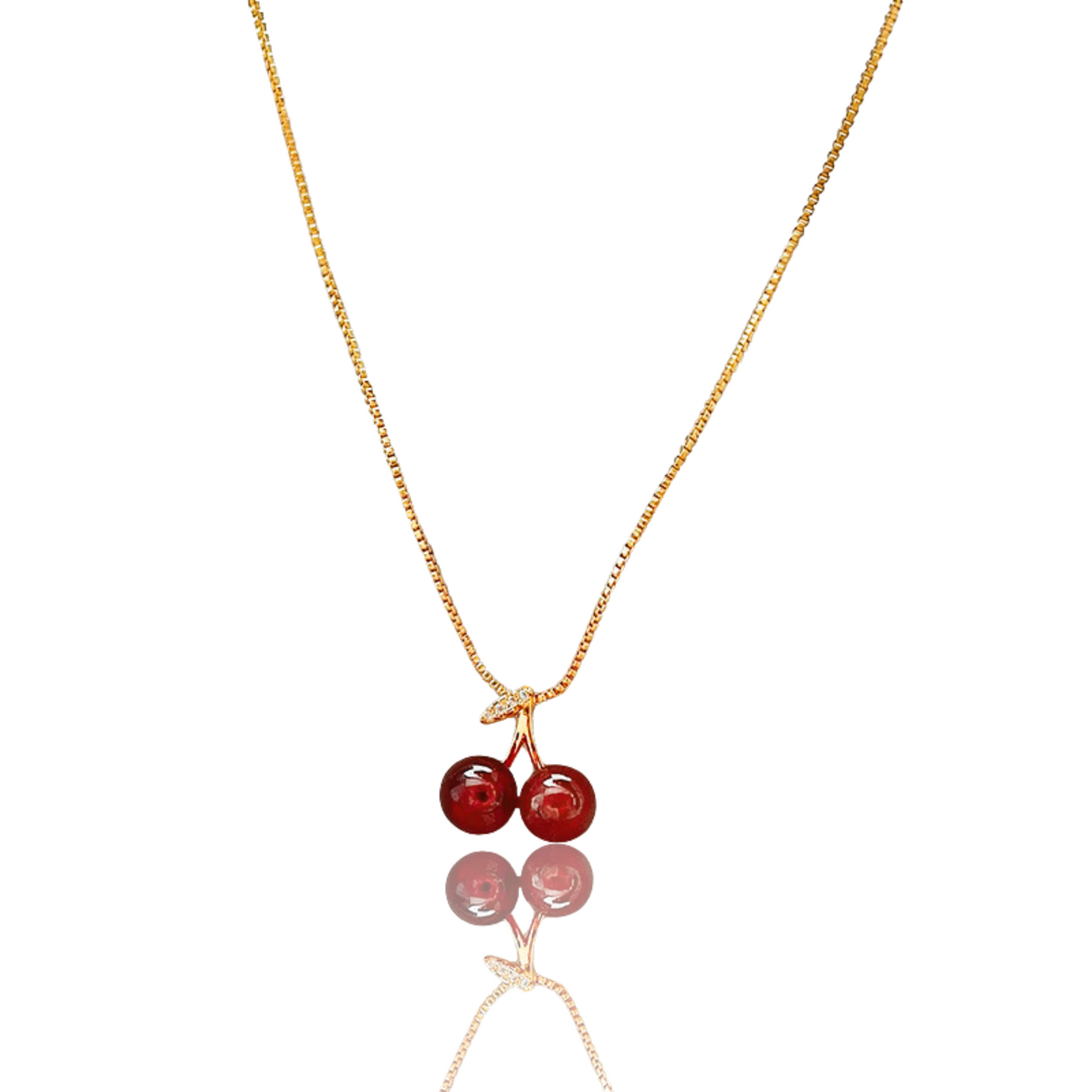 Dark Cherries Gold Necklace
