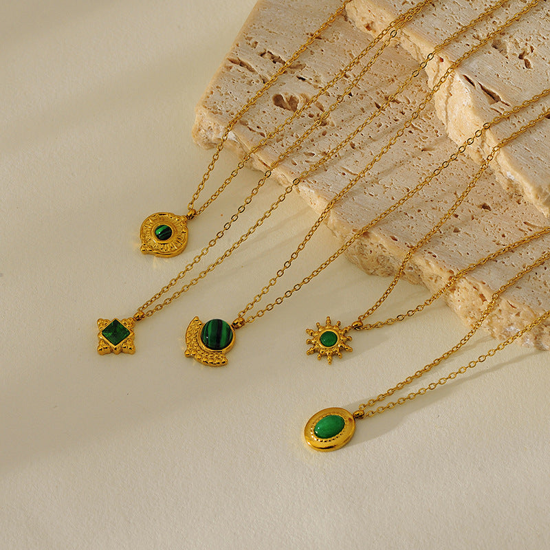 Vintage Turquoise Emerald Necklace