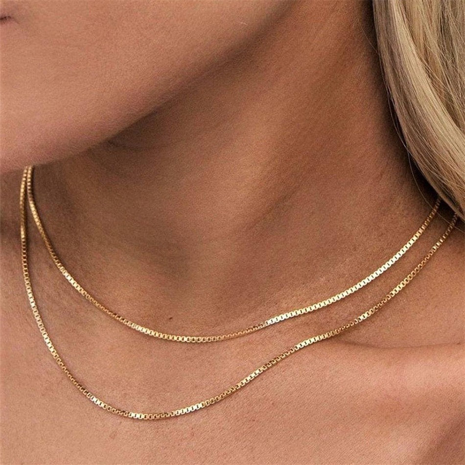 Female Titanium Steel Plated 18K Gold Necklace