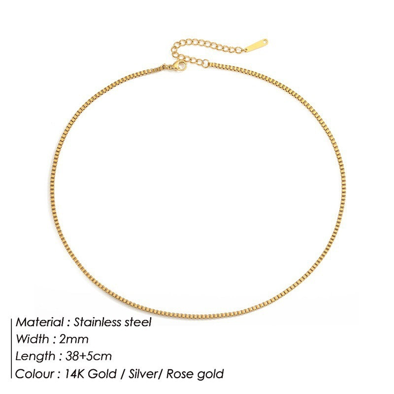 Female Titanium Steel Plated 18K Gold Necklace
