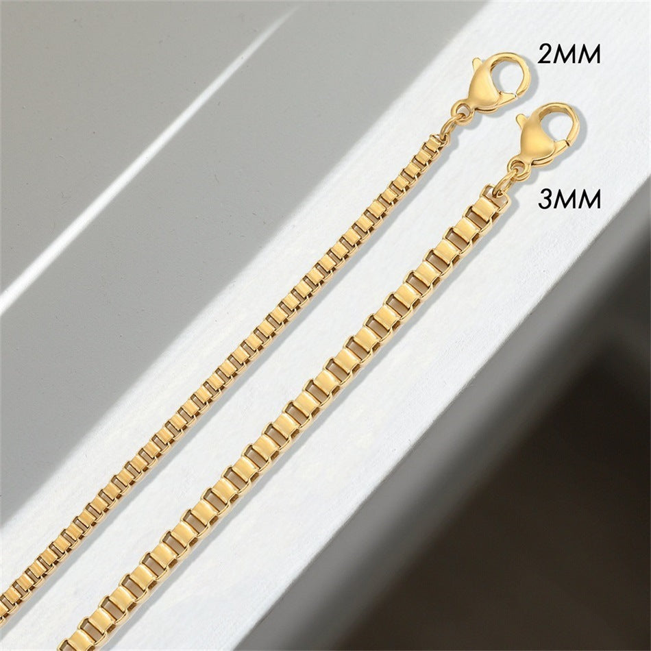 Female Titanium Steel Plated 18K Gold Necklace