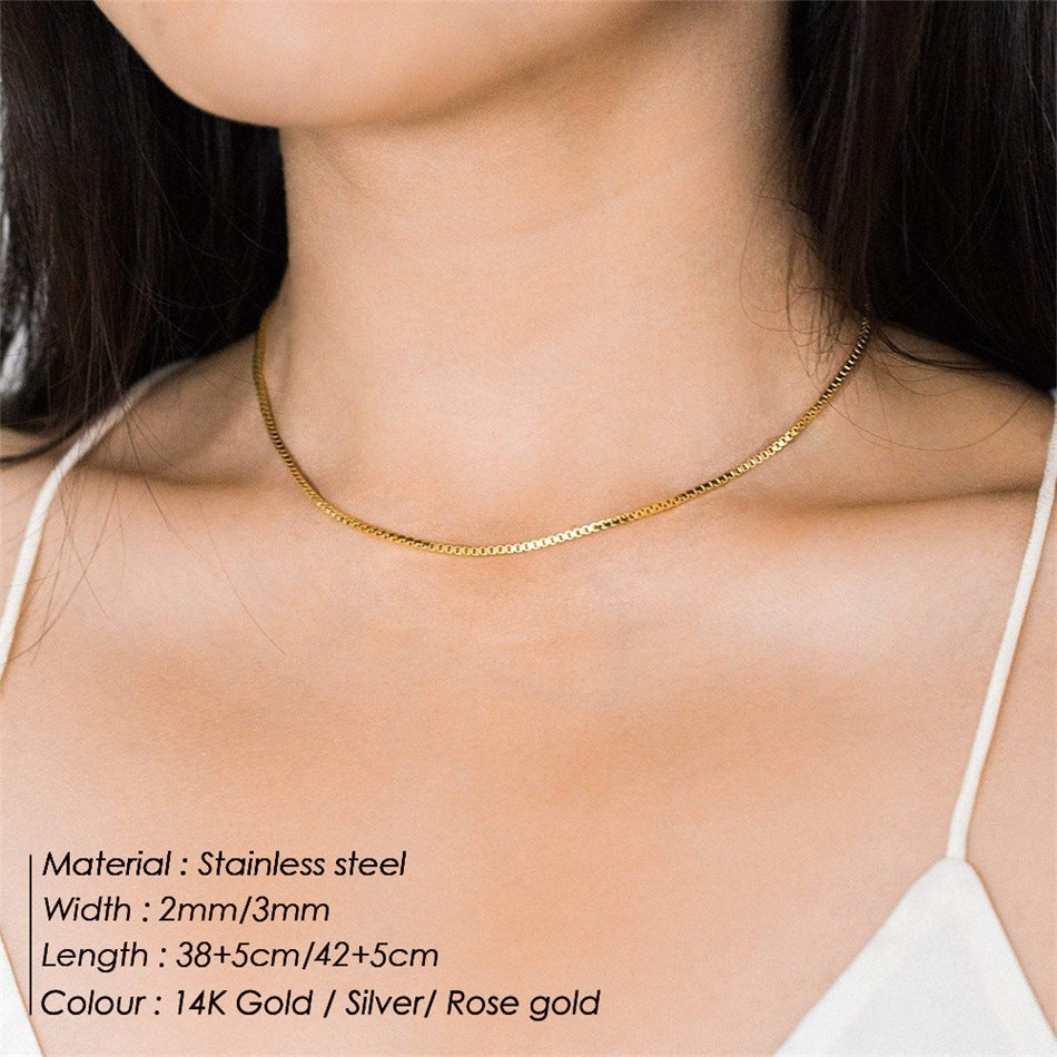 Female Titanium Steel Plated 18K Gold Necklace