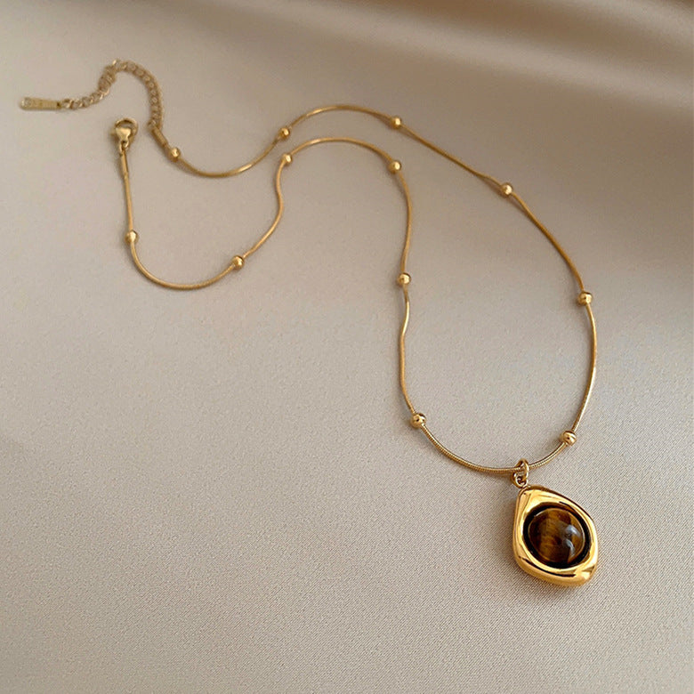 Autumn And Winter Maillard Beaded Tigereye Pendant